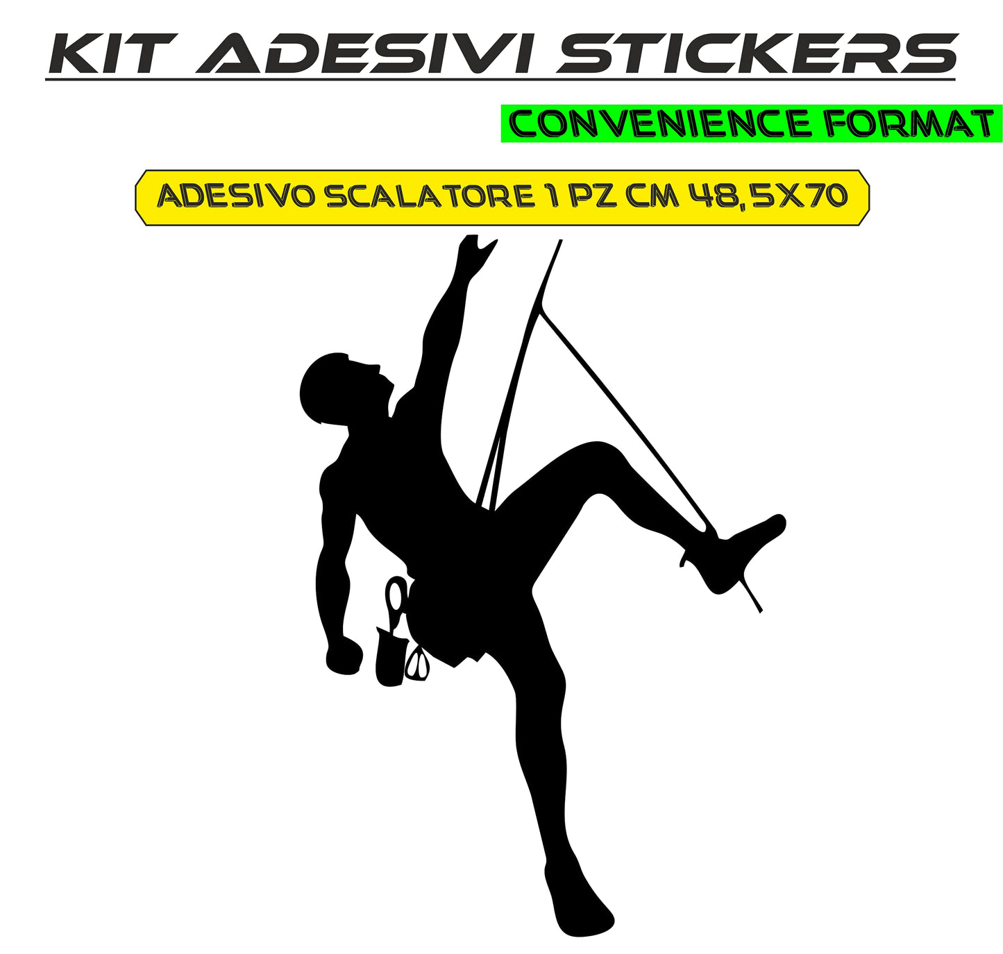 Adesivo SPORT MONTANO MONTAGNA stickers scalata scalatore Decalcomanie Home Design Art Decor accessori Adesivo per furgone-Vinile colore a scelta COD.0105 a €45.00 solo da DualColorStampe