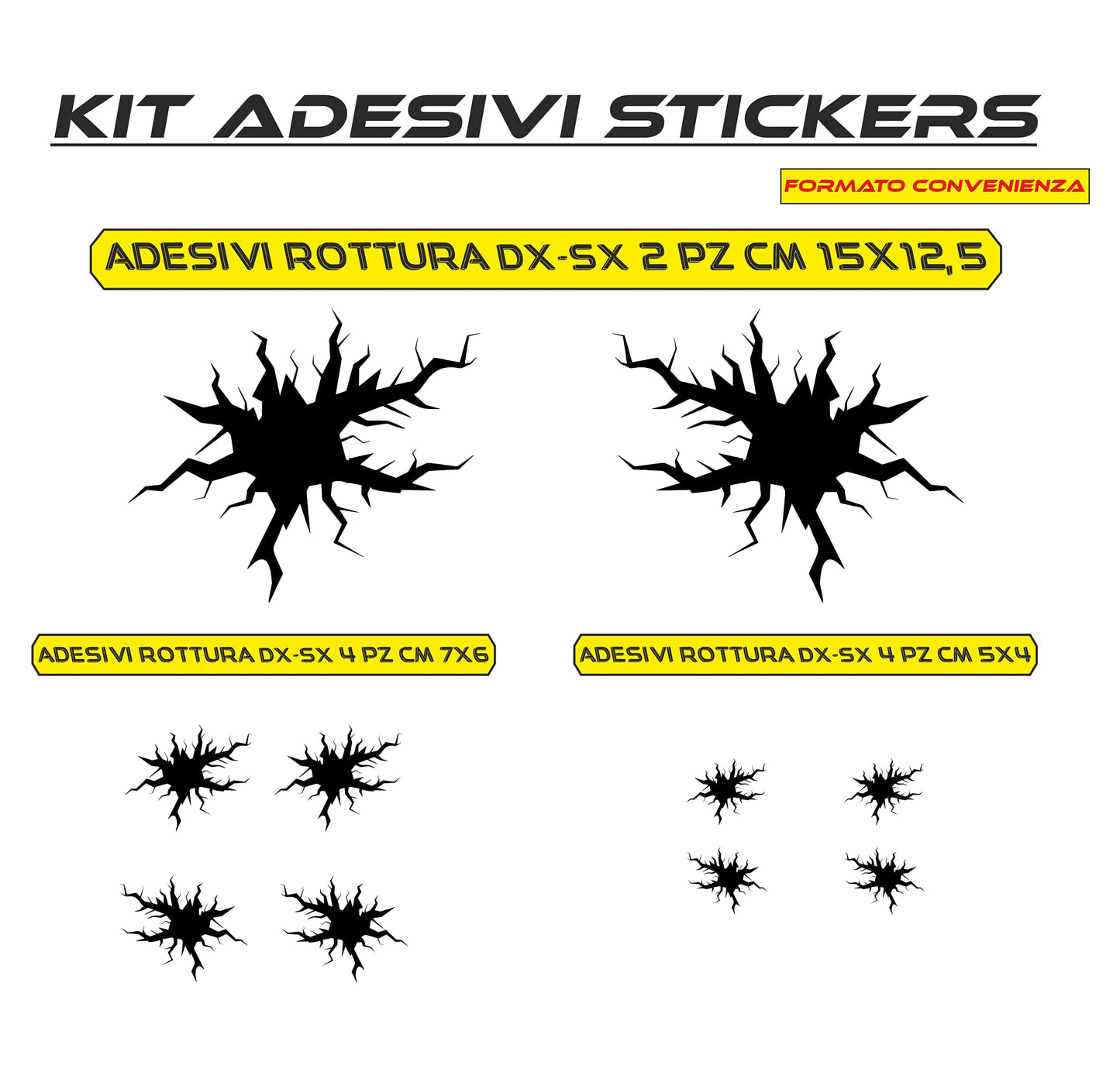 set adesivi decal vinile