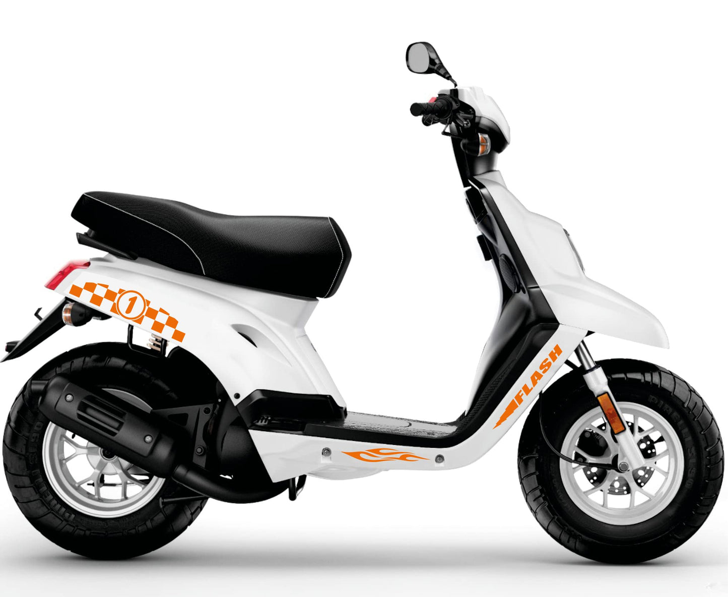 DualColorStampe Adesivi Compatibili con BOOSTER MBK Deezer SCACCHI DX-SX accessori stickers Motociclo colore a scelta COD.M0276 a €14.99 solo da DualColorStampe