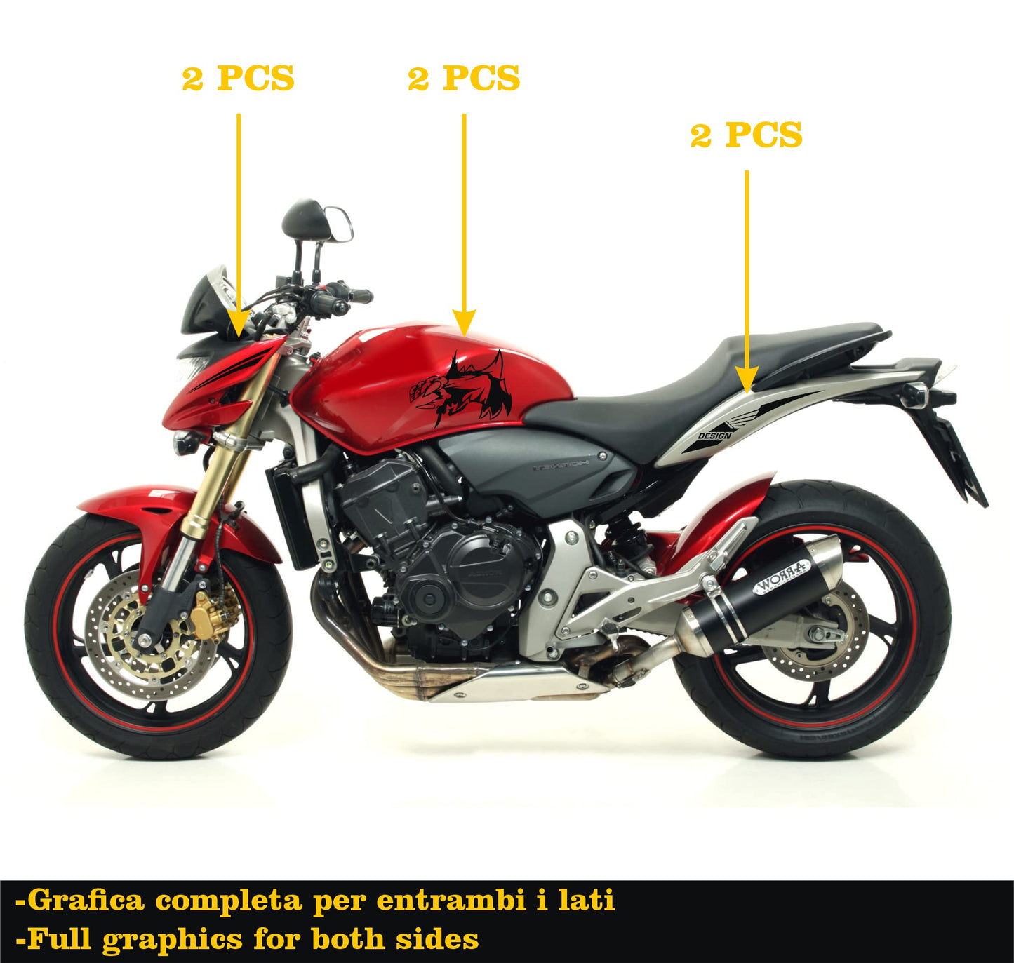 DualColorStampe Adesivi Compatibili con Hornet (2007-2008) serbatoio DX-SX stickers Moto Motorbike COD.M0149 a €19.99 solo da DualColorStampe