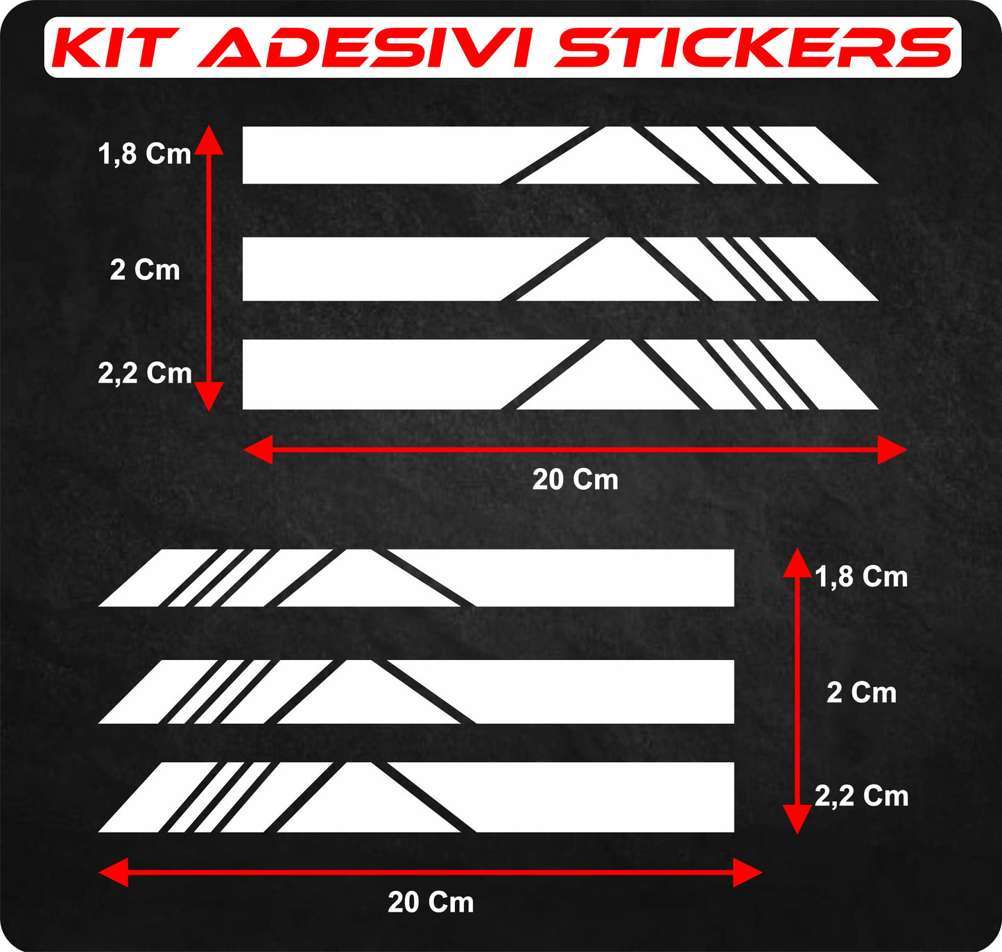 set adesivi decal vinile