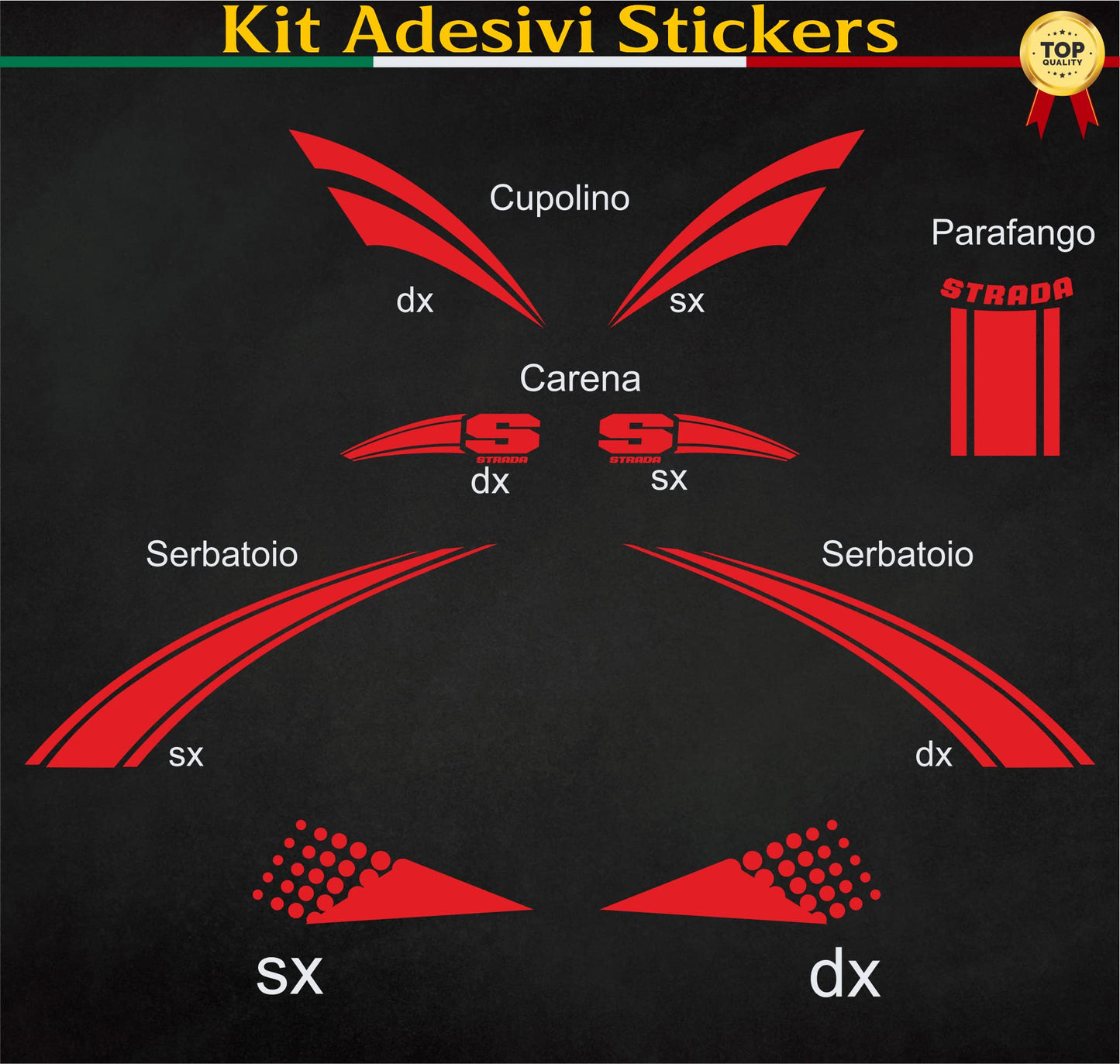 set adesivi decal vinile