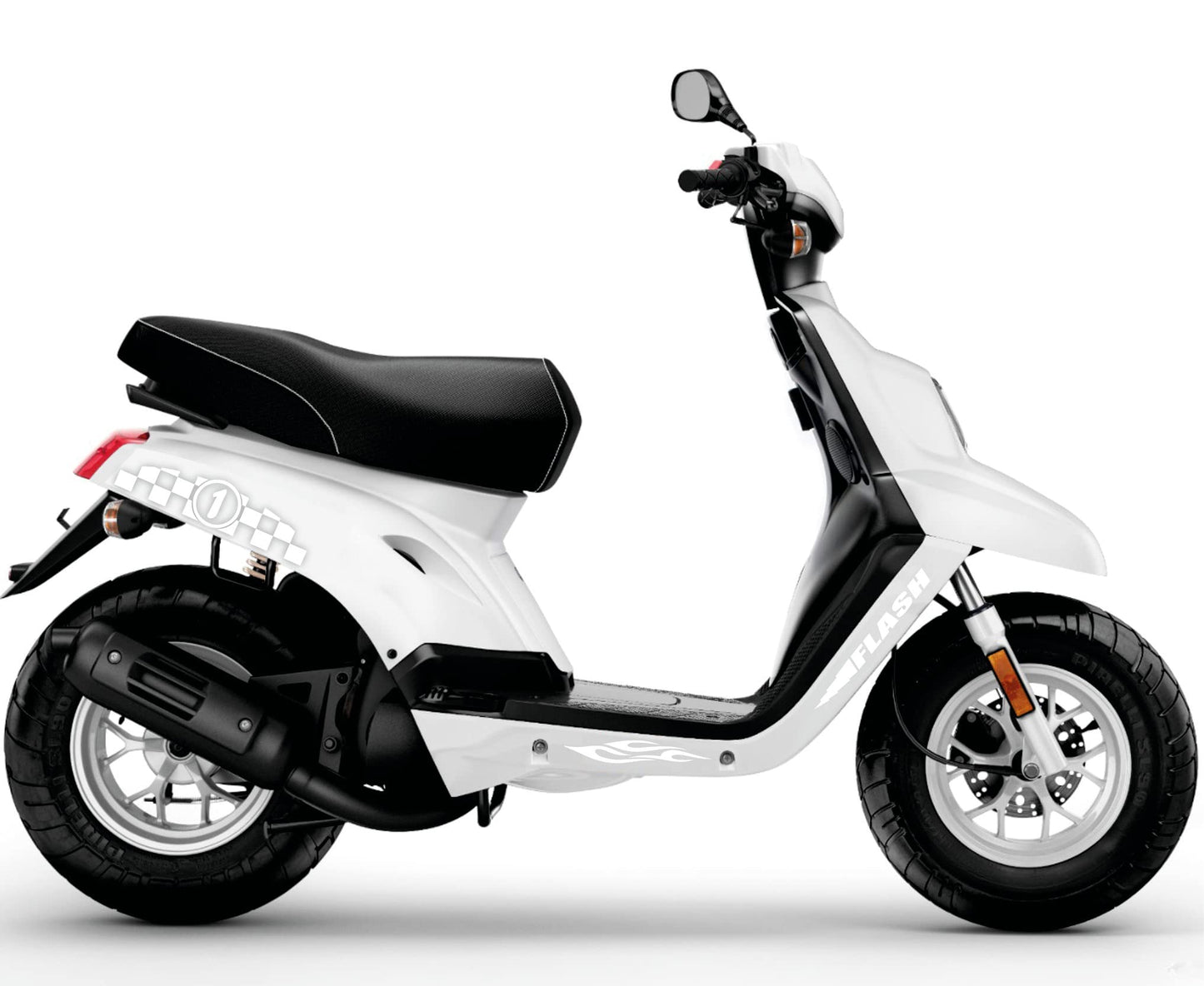 DualColorStampe Adesivi Compatibili con BOOSTER MBK Deezer SCACCHI DX-SX accessori stickers Motociclo colore a scelta COD.M0276 a €14.99 solo da DualColorStampe