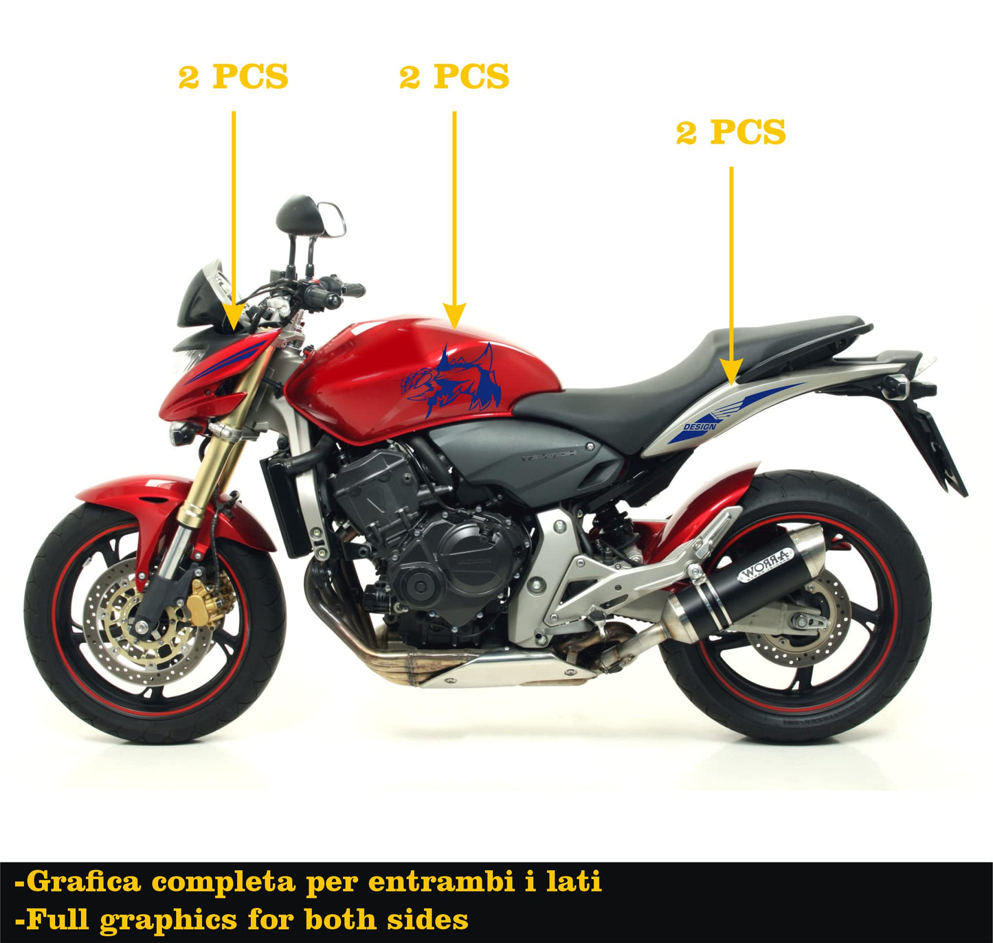 DualColorStampe Adesivi Compatibili con Hornet (2007-2008) serbatoio DX-SX stickers Moto Motorbike COD.M0149 a €19.99 solo da DualColorStampe
