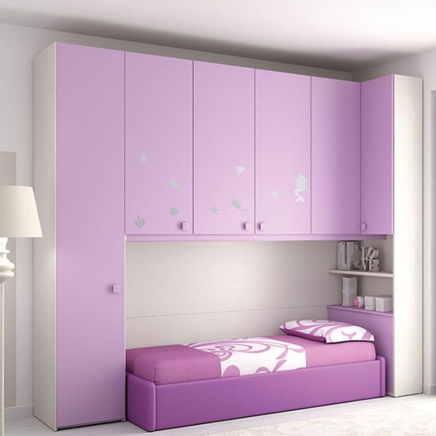 DualColorStampe Adesivi Unicorno Adesivi cameretta bimba Sirena Stella marina Unicorno Adesivi per porta Cameretta Bimba per Camera da Letto Adesivi Cameretta dei Bambini Ragazza I0128 a €13.00 solo da DualColorStampe