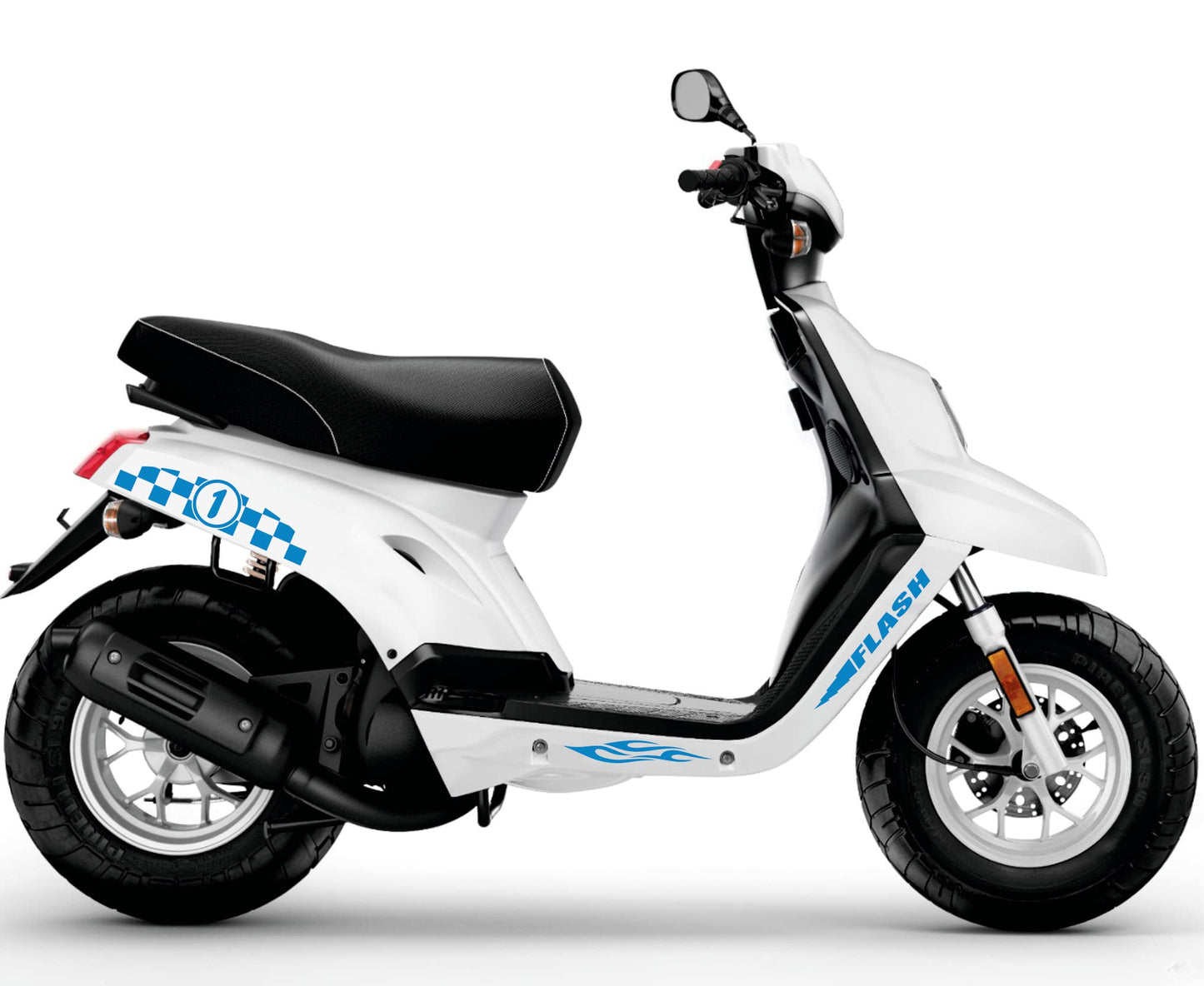DualColorStampe Adesivi Compatibili con BOOSTER MBK Deezer SCACCHI DX-SX accessori stickers Motociclo colore a scelta COD.M0276 a €14.99 solo da DualColorStampe
