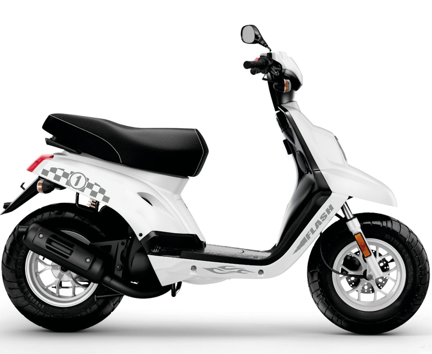 DualColorStampe Adesivi Compatibili con BOOSTER MBK Deezer SCACCHI DX-SX accessori stickers Motociclo colore a scelta COD.M0276 a €14.99 solo da DualColorStampe