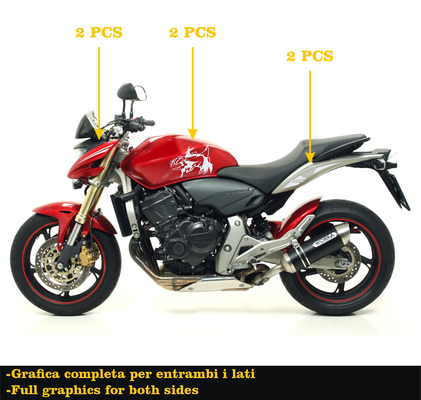 DualColorStampe Adesivi Compatibili con Hornet (2007-2008) serbatoio DX-SX stickers Moto Motorbike COD.M0149 a €19.99 solo da DualColorStampe