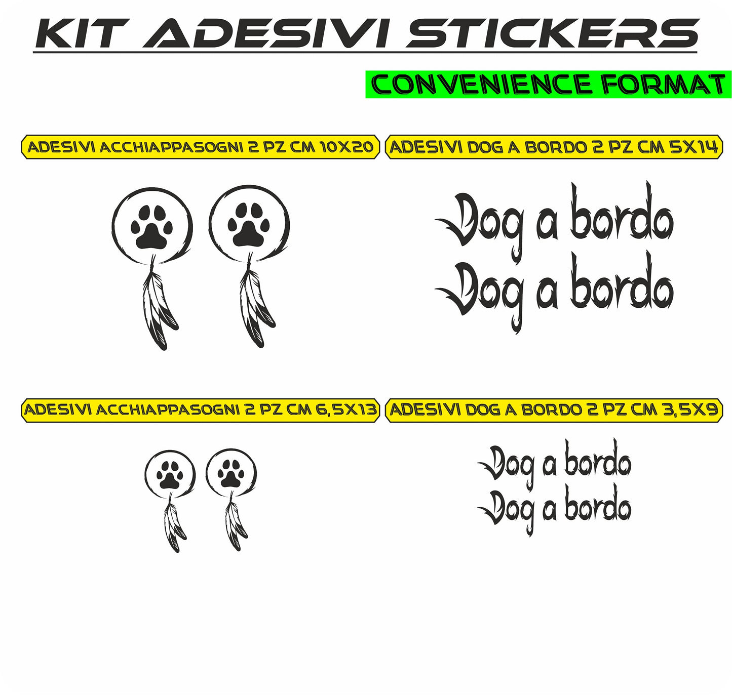set adesivi decal vinile