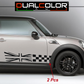 DualColor Prints Stickers Compatibel met Mini Cooper Sticker zijkant zijstreep DX-SX COD.0168