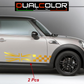 DualColor Prints Stickers Compatibel met Mini Cooper Sticker zijkant zijstreep DX-SX COD.0168