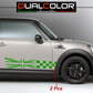 DualColor Prints Stickers Compatibel met Mini Cooper Sticker zijkant zijstreep DX-SX COD.0168