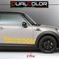 DualColor Prints Stickers Compatibel met Mini Cooper Sticker zijkant zijstreep DX-SX COD.0168