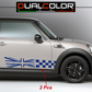 DualColor Prints Stickers Compatibel met Mini Cooper Sticker zijkant zijstreep DX-SX COD.0168