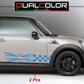 DualColor Prints Stickers Compatibel met Mini Cooper Sticker zijkant zijstreep DX-SX COD.0168