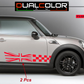 DualColor Prints Stickers Compatibel met Mini Cooper Sticker zijkant zijstreep DX-SX COD.0168