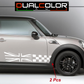 DualColor Prints Stickers Compatibel met Mini Cooper Sticker zijkant zijstreep DX-SX COD.0168