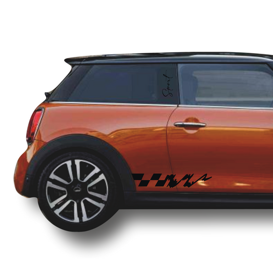 DualColor Prints Stickers Compatible with Mini Cooper Sticker side side stripe DX-SX COD.0168