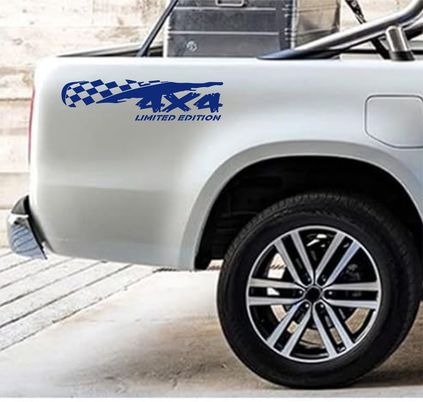 ADESIVI PER PICKUP 4X4 OFF ROAD (2 PZ DX-SX) FUORISTRADA accessori stickers decal auto scacchiera COD.0390