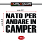 DualColorStampe® Adesivo sticker camper frase frasi AMORE CAMPER PASSIONE MARE -caravan roulotte- accessori grafiche fiancata scegli colore cod.0403