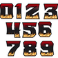Numeri Gara Adesivi Fiamma Rosso/Nero – Moto Auto Caschi motocross 0446