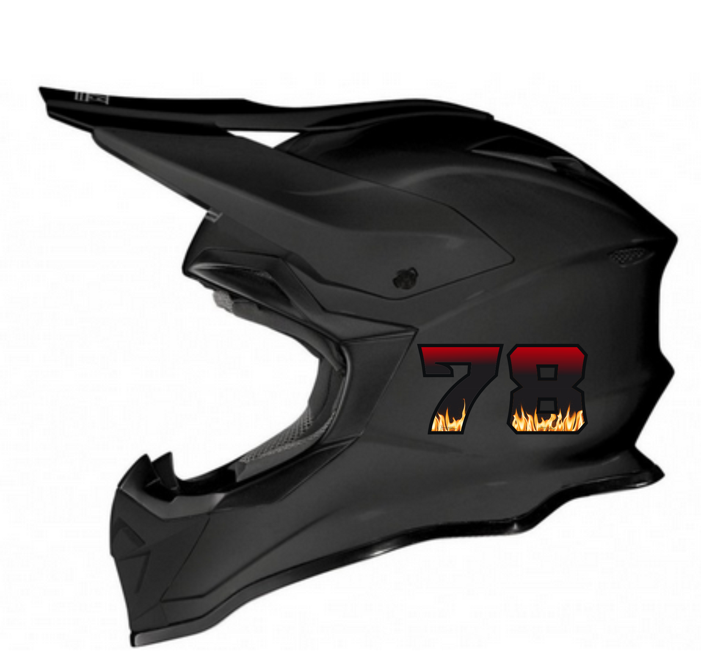 Numeri Gara Adesivi Fiamma Rosso/Nero – Moto Auto Caschi motocross 0446