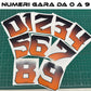 Numeri Adesivi Gara 0-9 per Moto, Caschi, Kart, Auto – Effetto Fiamma Arancione/Nero – Stickers Waterproof & UV – Decalcomanie Sport Racing Flame 0447