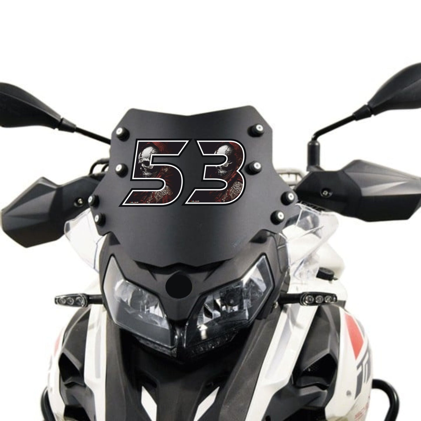 Adesivi Numeri Gara con Teschio – Skull Racing Stickers 0-9 per Moto, Auto, Caschi, Kart, Bici – Vinile Waterproof UV Resistant – Stile Estremo 0448