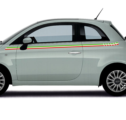 DualColor Prints Aufkleber Kompatibel mit Fiat 500 Universalaufklebern Tuningsterne Aufkleber Seitenaufkleber COD.0284