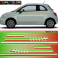DualColor Prints Stickers Compatible con Fiat 500 universal stickers tuning stars decal side car stickers COD.0284