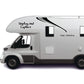 Set Adesivi Camper Unplug and Explore – Decorazioni Laterali Destra/Sinistra in Nero Grigio Bianco (0462)