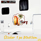 Adesivi per Camper Esterni Grandi, Sticker Surf con Tavole da Surf, Palme e Scritta Surf, Decorazione per Camper 0465