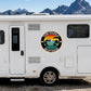 Adesivi Camper frase 'The World Is My Home', PVC Air Free, Rotondi, 2 Pezzi, 50x50 cm sticker caravan roulotte- accessori grafiche 0466