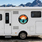 Adesivi Camper 'Surfing and Freedom', PVC Air Free, Rotondi, 50x50 cm, 2 Pezzi Stickers camper decalcomania 0467