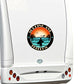 Adesivi Camper 'Surfing and Freedom', PVC Air Free, Rotondi, 50x50 cm, 2 Pezzi Stickers camper decalcomania 0467