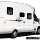 Adesivi Camper Grandi, frase Vita on the Road, con Montagne e Bussola, Nero e Rosso, 100x30 cm, 2 Pezzi 0468