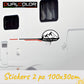 Adesivi Camper Grandi, frase Vita on the Road, con Montagne e Bussola, Nero e Rosso, 100x30 cm, 2 Pezzi 0468