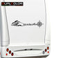 Adesivi Camper 'Vita on the Road' con Rosa dei Venti e Montagne, Nero, PVC Air Free, 2 Pezzi 100x25 cm 0470