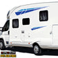 Adesivi per Camper in PVC Air Free, Blu, Design Geometrico, 2 Pezzi, 50x7 cm e 100x14 cm 0471