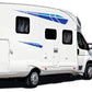 Adesivi per Camper in PVC Air Free, Blu, Design Geometrico, 2 Pezzi, 50x7 cm e 100x14 cm 0471