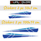 Adesivi per Camper in PVC Air Free, Blu, Design Geometrico, 2 Pezzi, 50x7 cm e 100x14 cm 0471