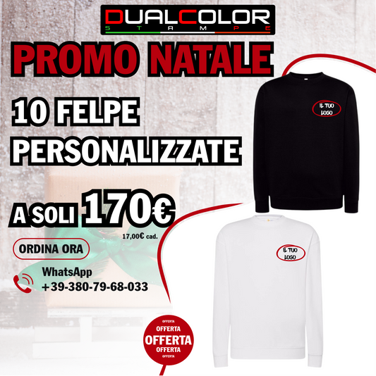 Bundle 10 Felpe Girocollo Personalizzate – 170 €