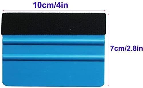 DualColorStampe Spatola Professionale con Feltro AntiGraffio per Wrapping Pellicola, Pellicole per Vetro Auto, PVC [1 PEZZO, Blu]