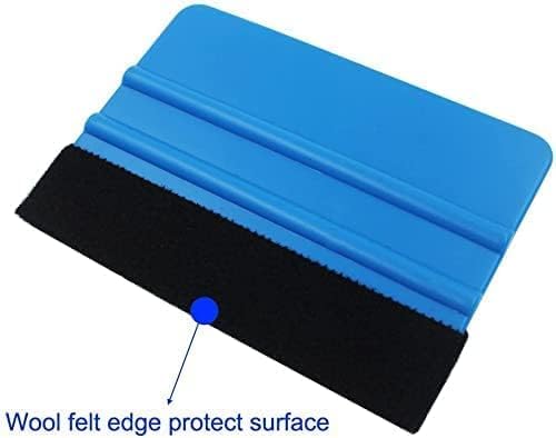 DualColorStampe Spatola Professionale con Feltro AntiGraffio per Wrapping Pellicola, Pellicole per Vetro Auto, PVC [1 PEZZO, Blu]
