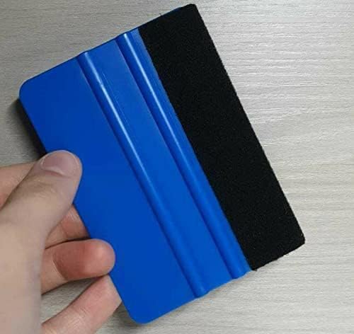 DualColorStampe Spatola Professionale con Feltro AntiGraffio per Wrapping Pellicola, Pellicole per Vetro Auto, PVC [1 PEZZO, Blu]
