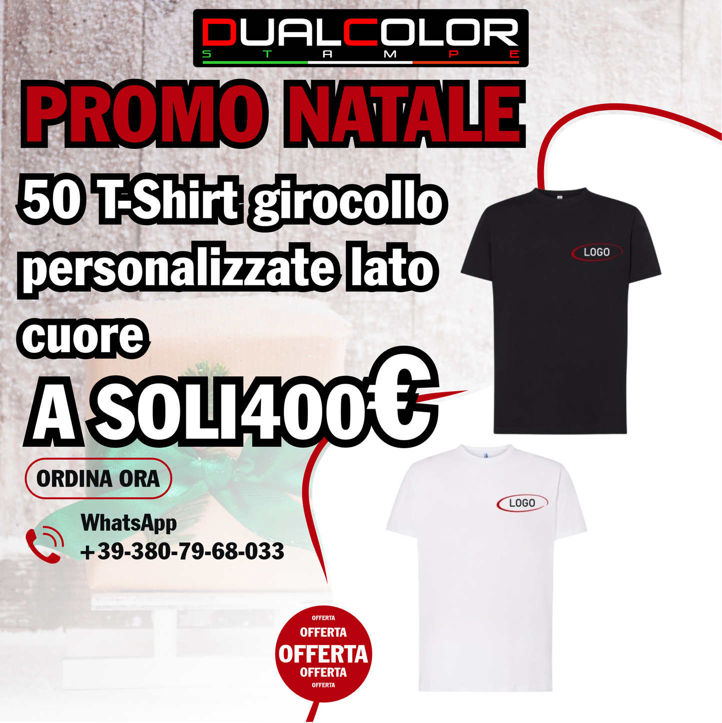 50 T-shirt classica girocollo UNISEX PROMO Natale