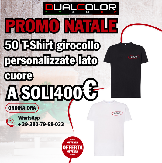 50 T-shirt classica girocollo UNISEX PROMO Natale