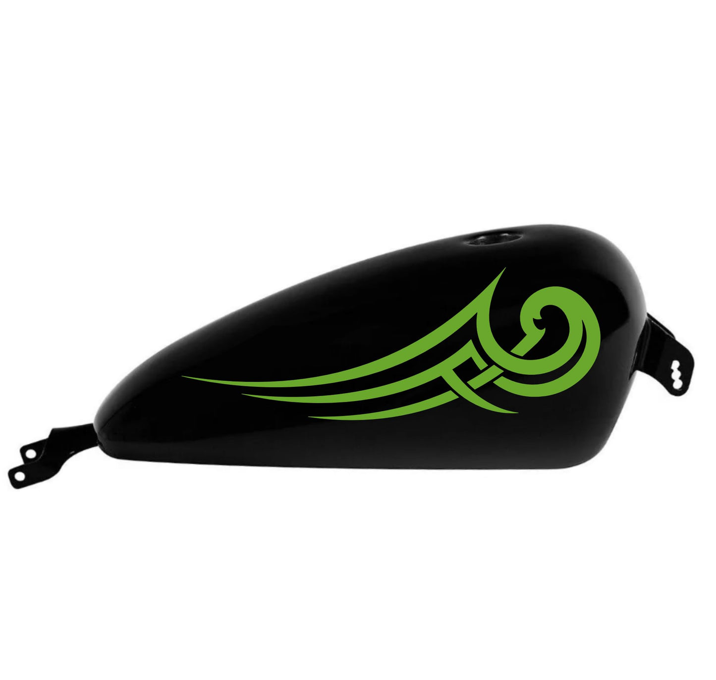 DualColorStampe® Adesivi Compatibili con Harley-Davidson bandiera tribale serbatoio Set 2 stickers Moto Motorbike COD. M0364 (VERDE ACIDO 63)