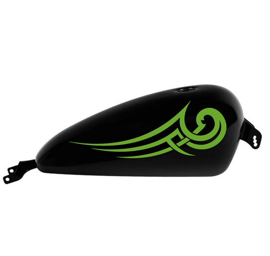 DualColorStampe® Adesivi Compatibili con Harley-Davidson bandiera tribale serbatoio Set 2 stickers Moto Motorbike COD. M0364 (VERDE ACIDO 63)