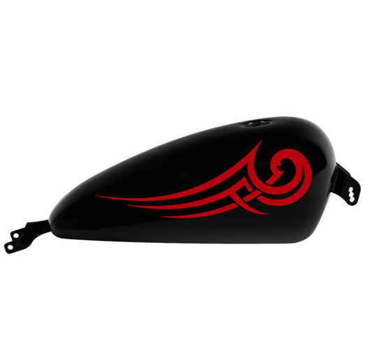DualColorStampe® Adesivi Compatibili con Harley-Davidson bandiera tribale serbatoio Set 2 stickers Moto Motorbike COD. M0364 (ROSSO 31)